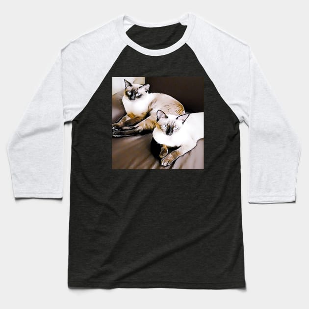 SIAMESE CAT Baseball T-Shirt by CATUNIVERSE